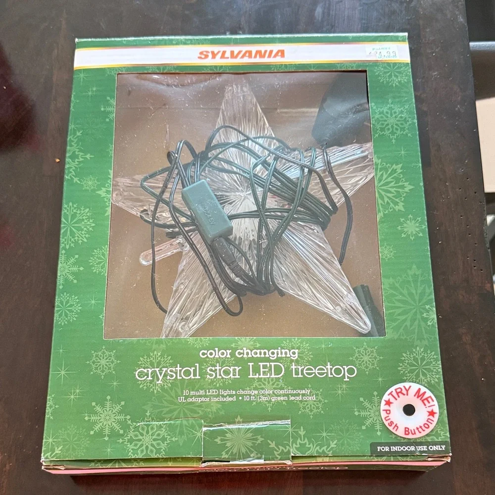Sylvania Color Changing Crystal Star LED Treetop NEW